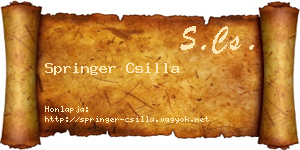 Springer Csilla névjegykártya